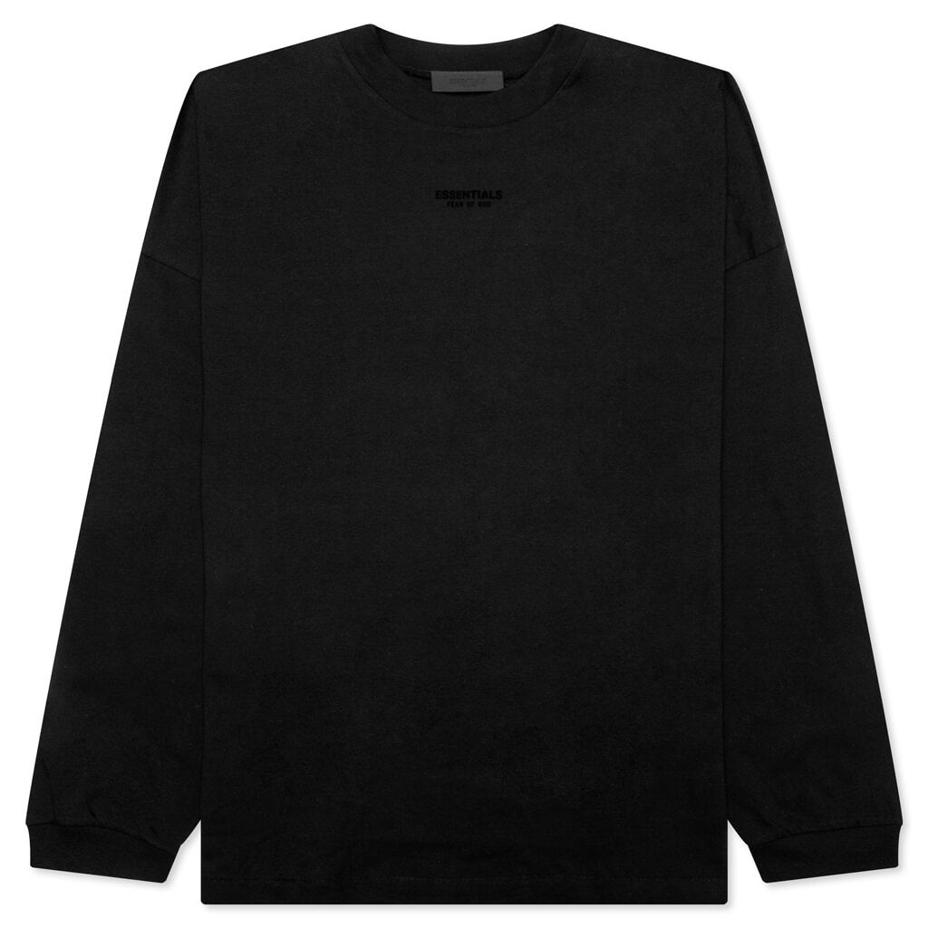 ESSENTIALS L/S TEE - JET BLACK - 1