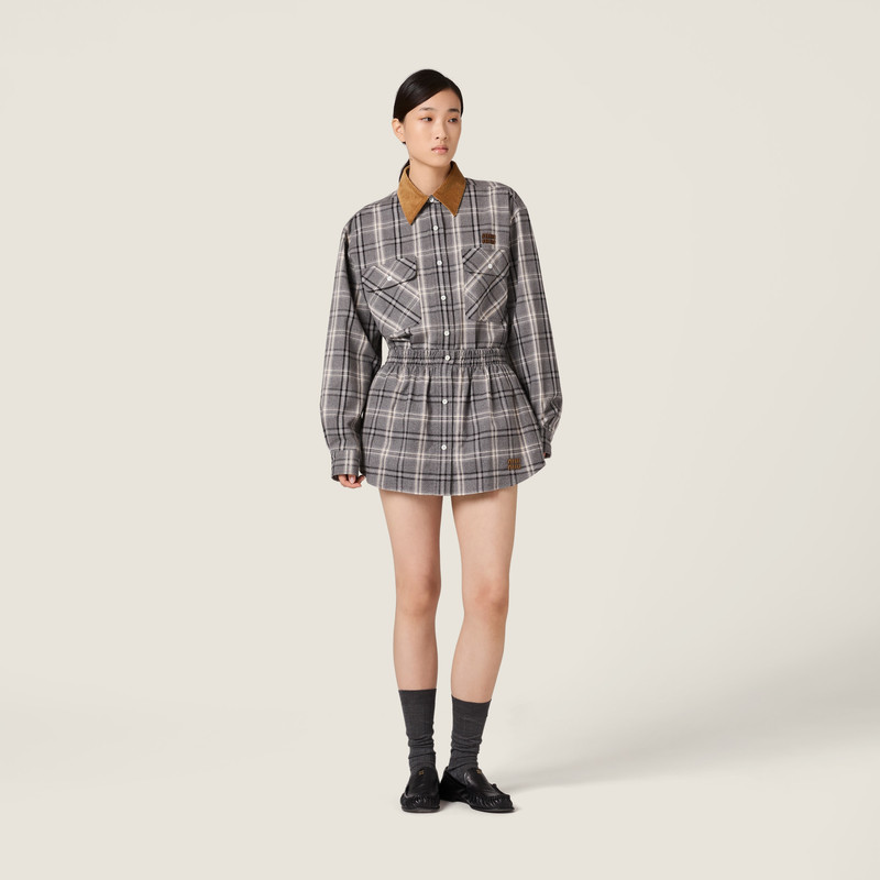Miu Miu Checked flannel miniskirt outlook