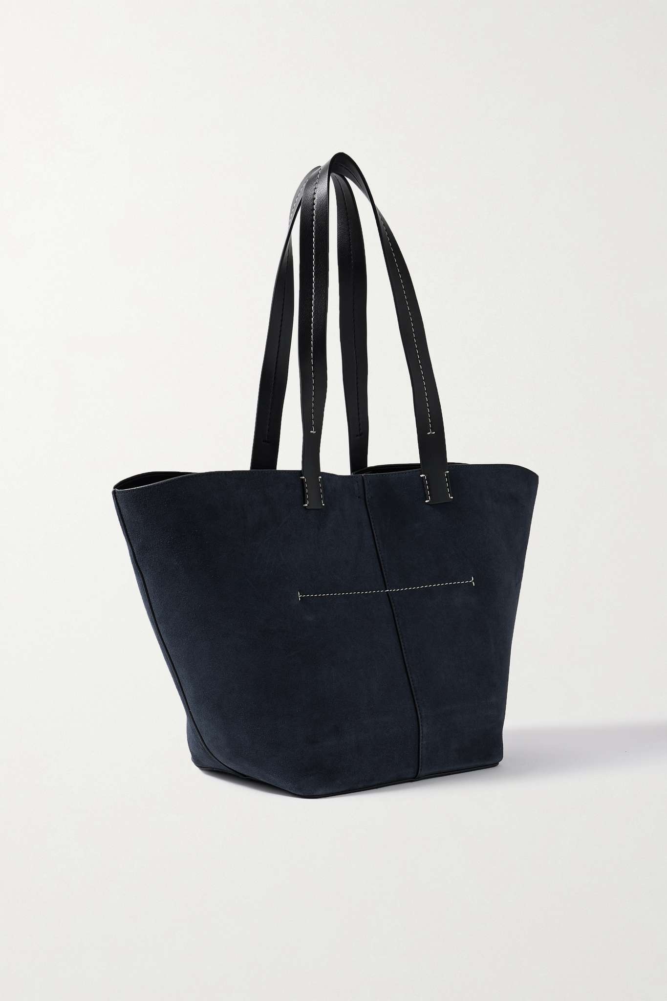 Bedford large leather-trimmed suede tote - 3