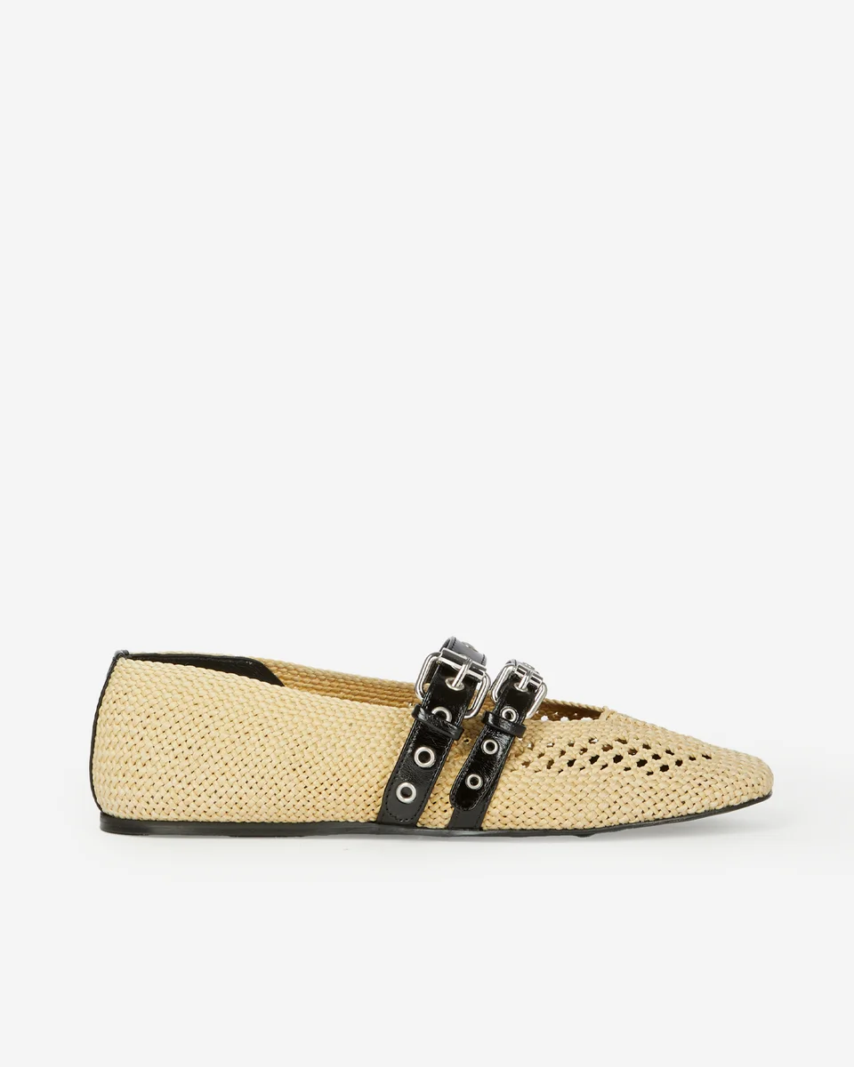 BALLERINA IN RAFFIA AND ECRU LEATHER - 1