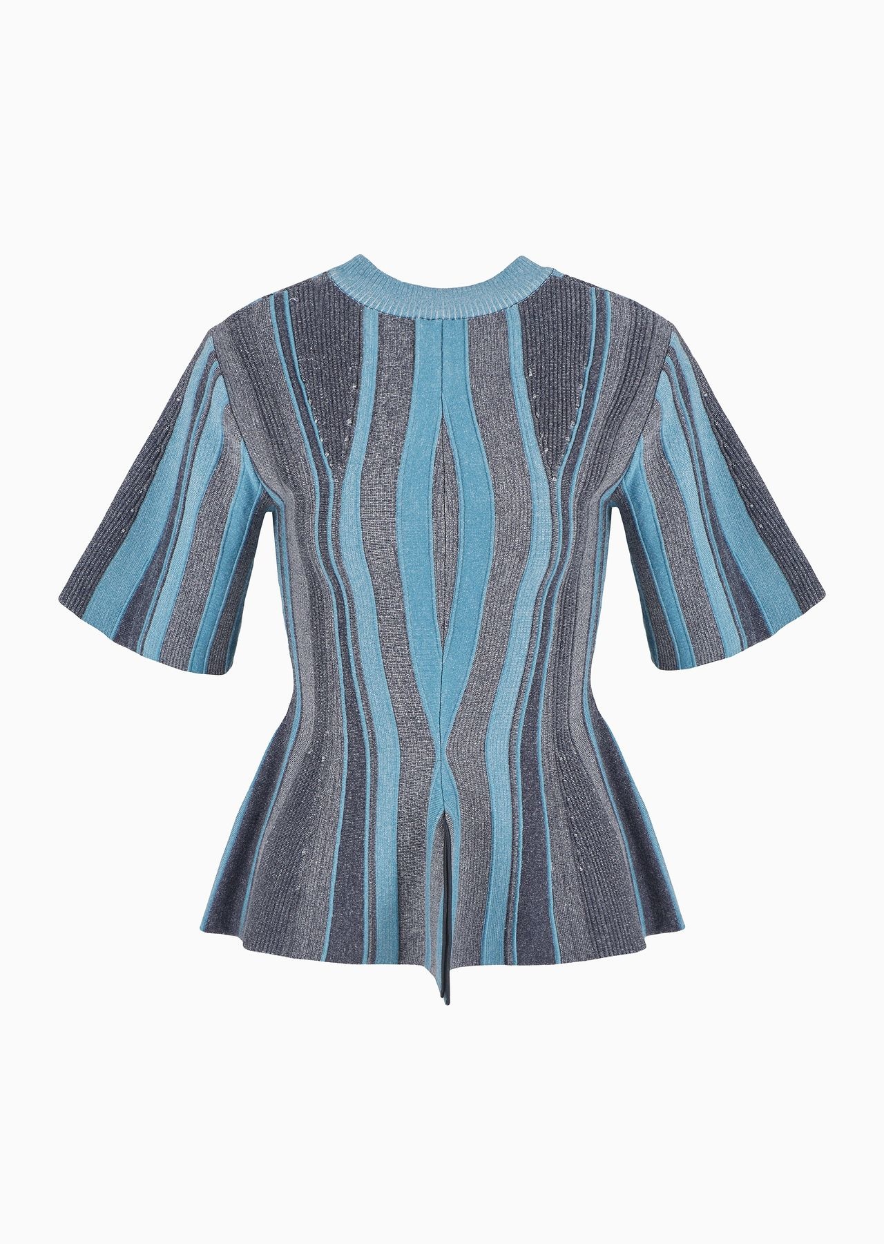 Jacquard viscose blend knit blouse - 1