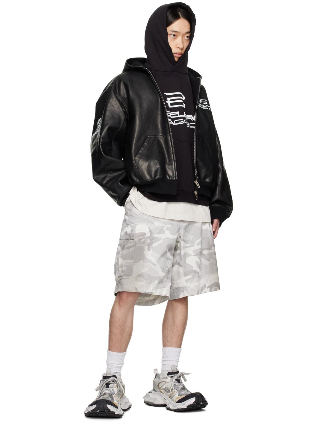 Black AI Generated Leather Jacket - 4