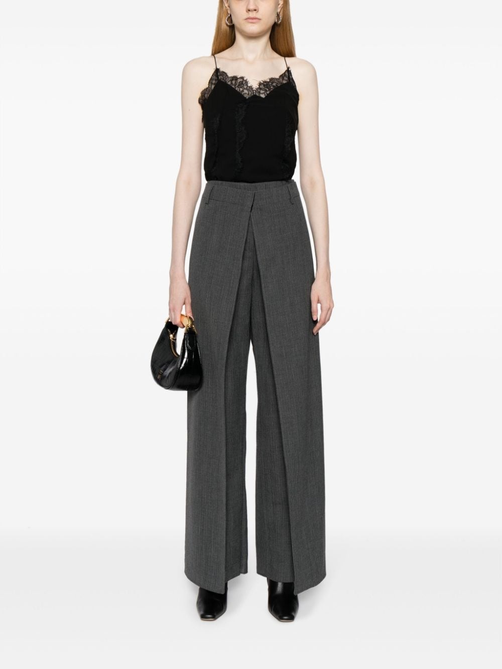 layered virgin wool trousers - 2