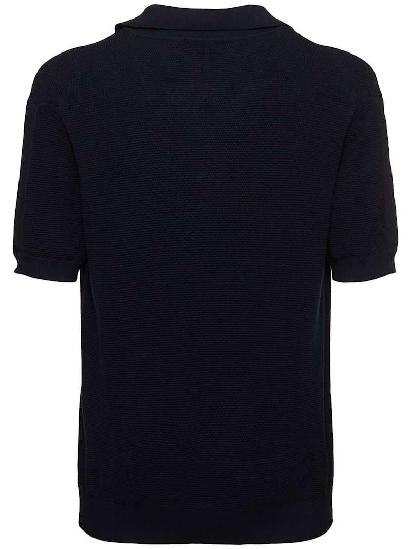 Rino STR salt & pepper stitch polo - 4
