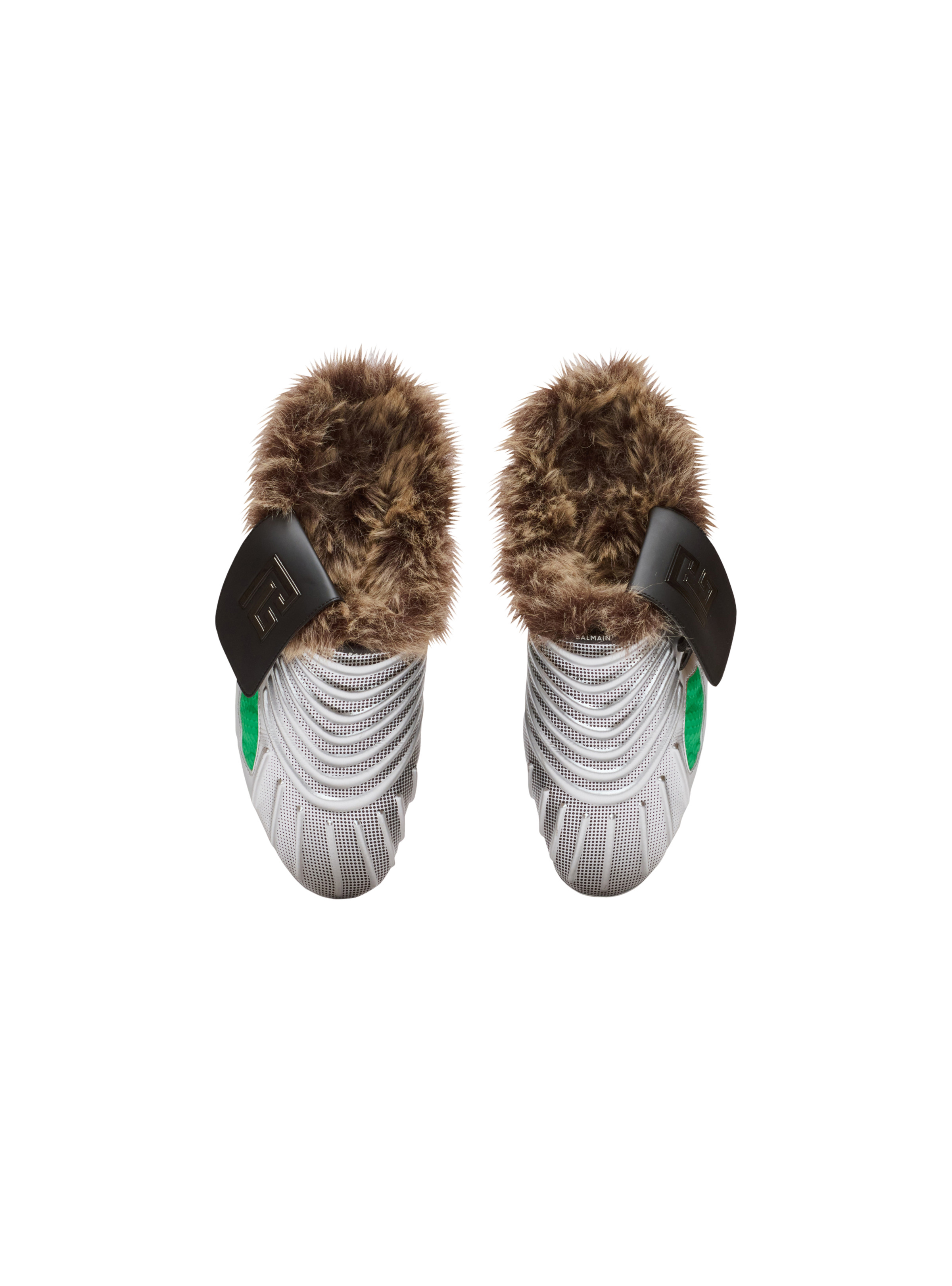 Half Time faux fur-lined mules with technical fabrics - 3