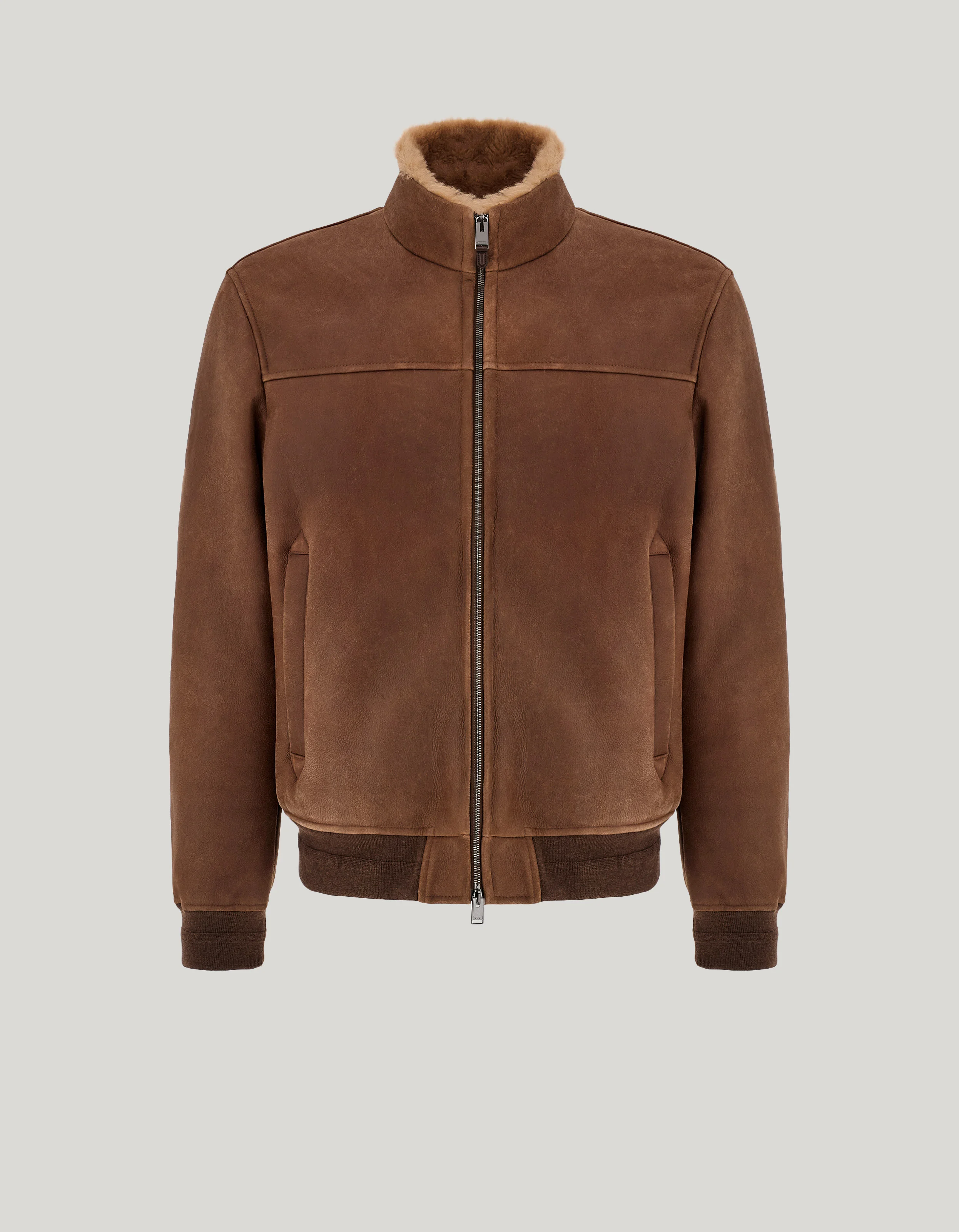 BROWN SHEEPSKIN BLOUSON - 1