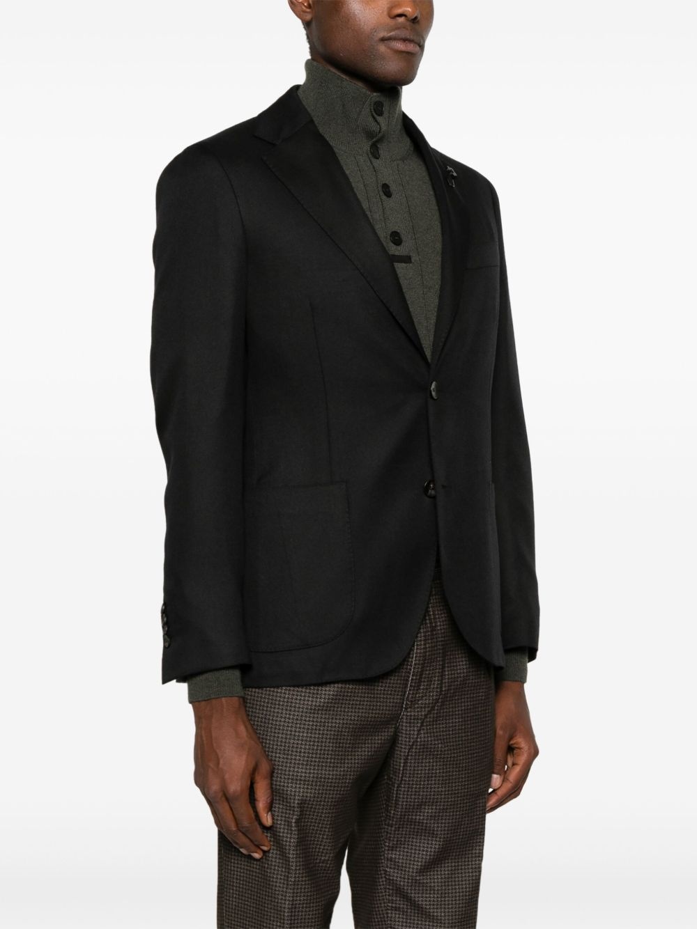 notch-lapels single-breasted blazer - 3
