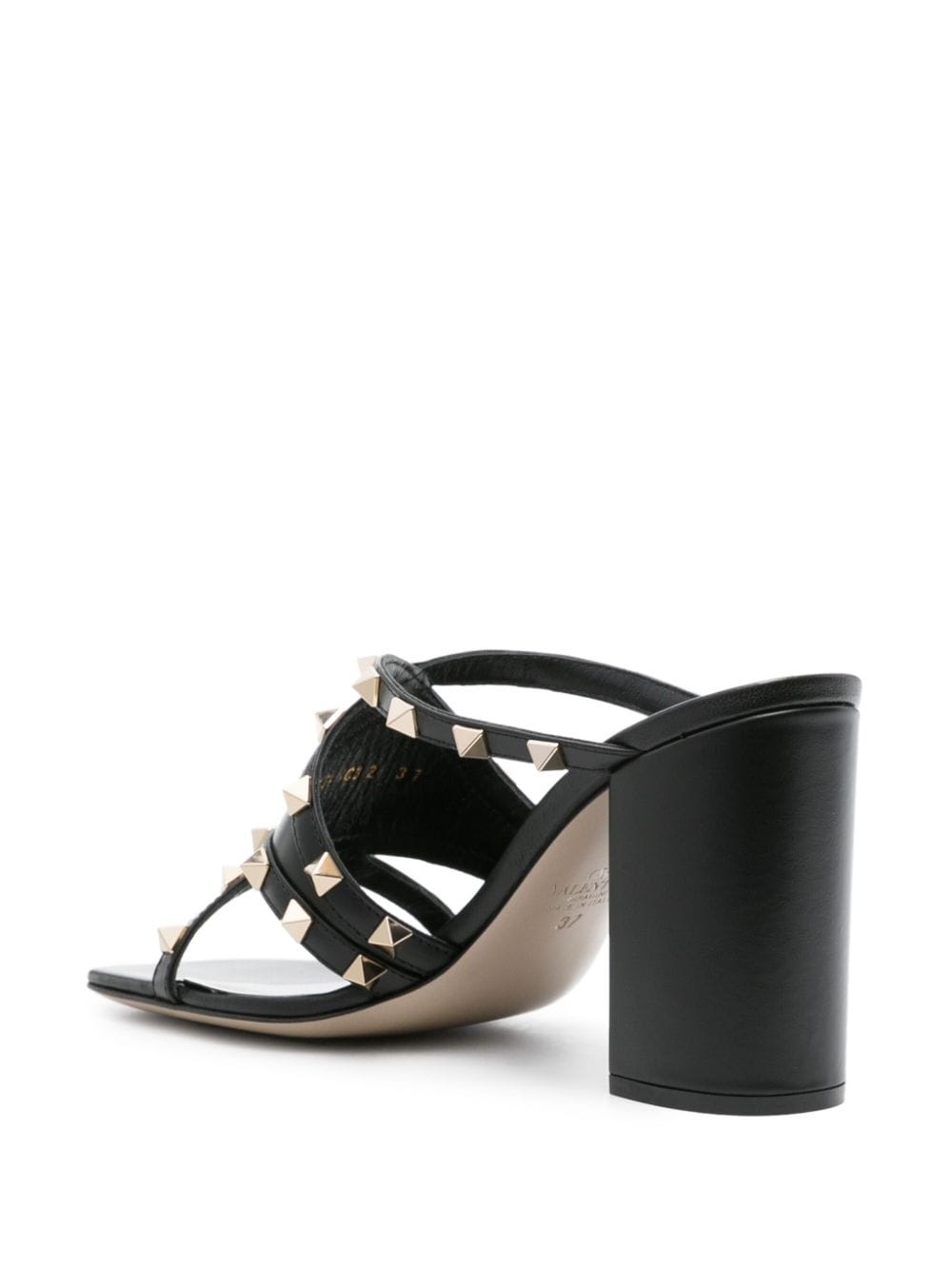 Rockstud strappy leather mules - 3