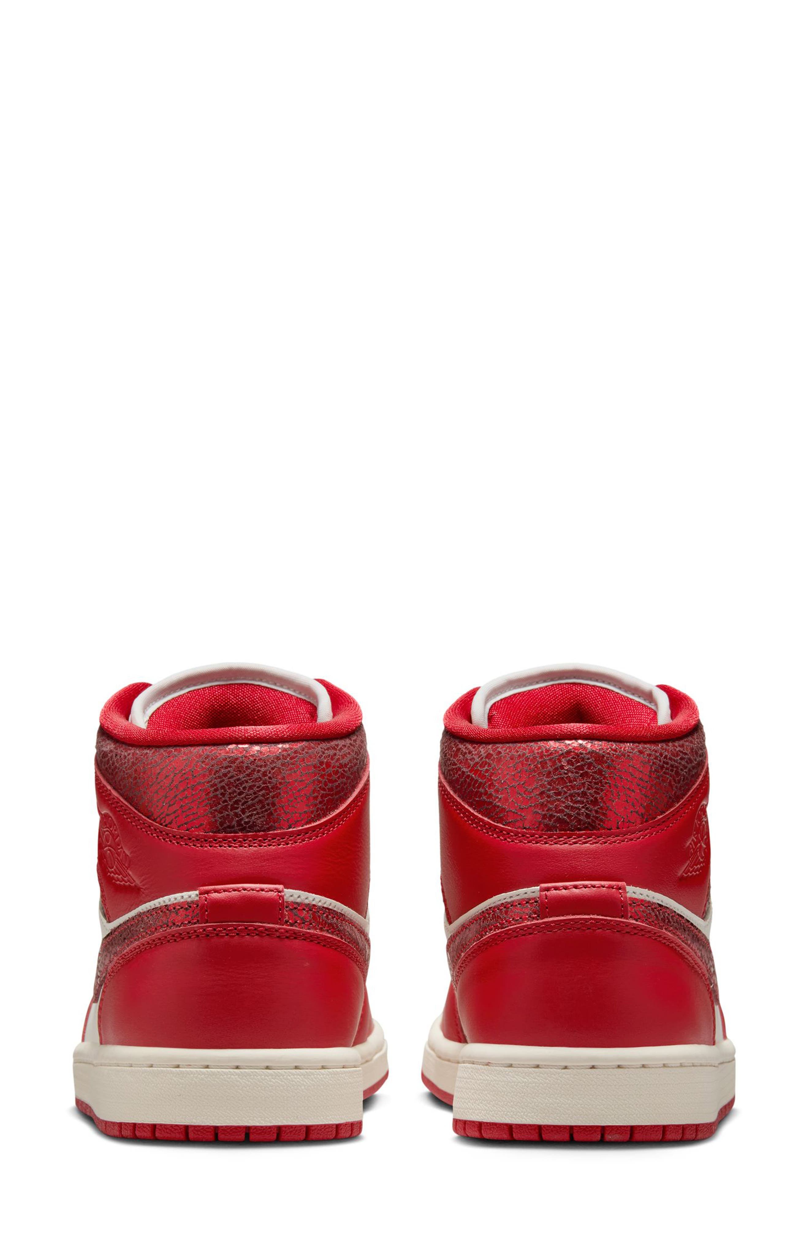 Air Jordan 1 Mid SE Basketball Sneaker in Sail/Varsity Red/Team Red at Nordstrom - 5