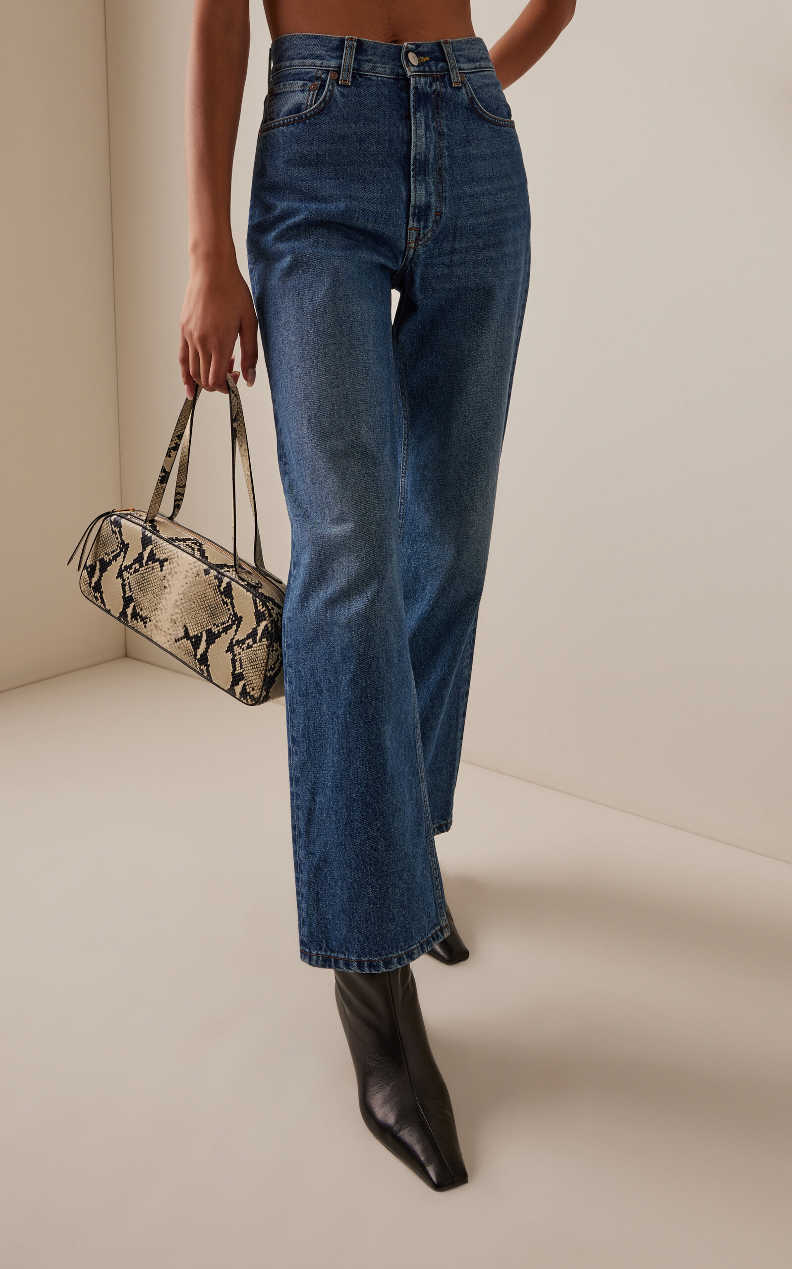 High-Rise Wide-Leg Jeans blue - 3