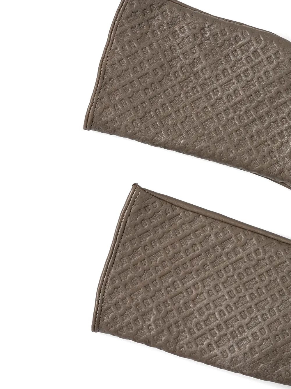 logo-embossed leather gloves - 2