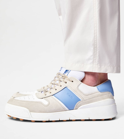Tod's TOD'S SNEAKERS IN SUEDE AND SMOOTH LEATHER - WHITE, BLUE outlook