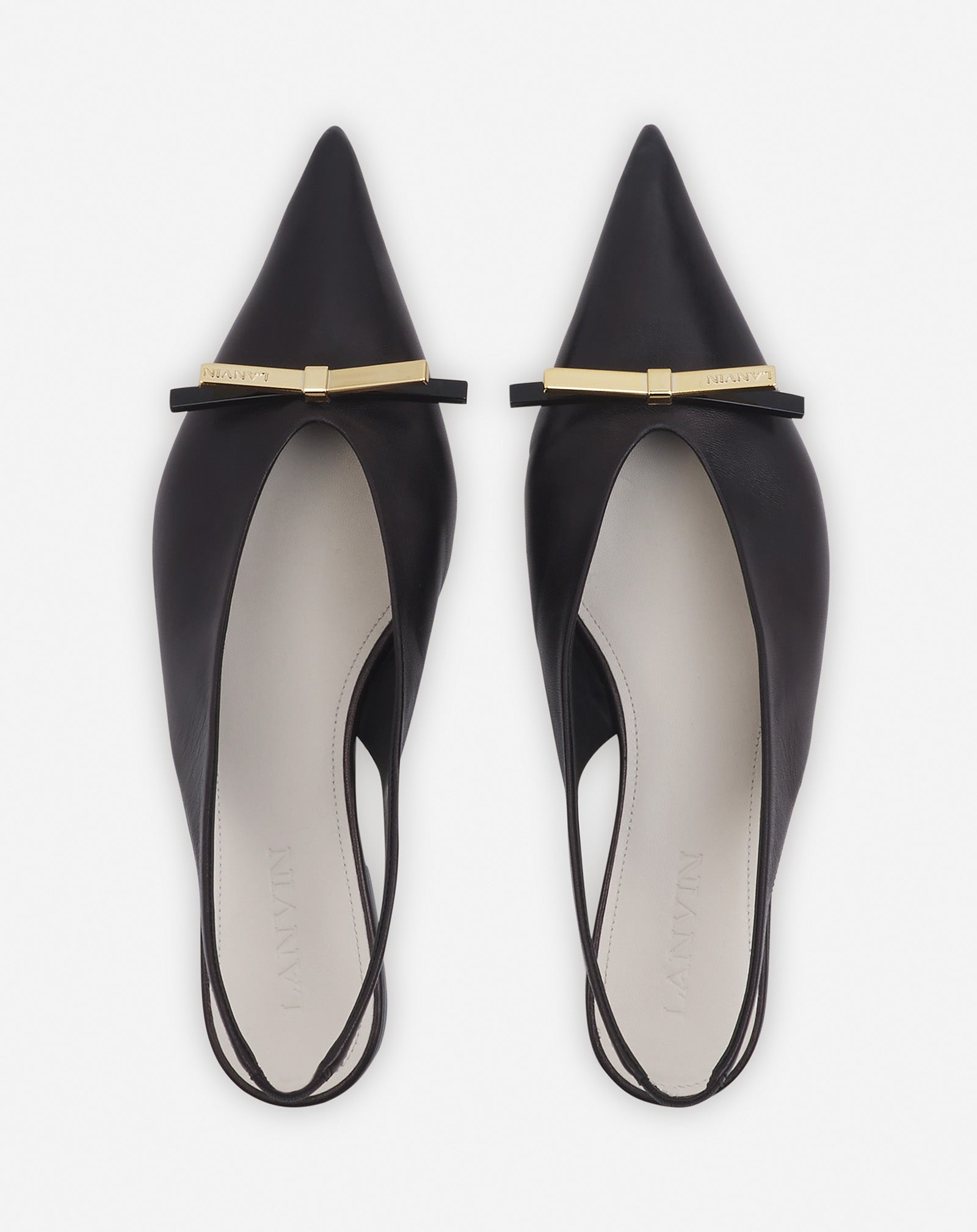 LANVIN BOW LEATHER SLINGBACK - 3
