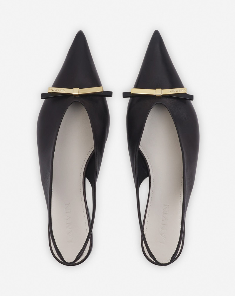 LANVIN BOW LEATHER SLINGBACK 3