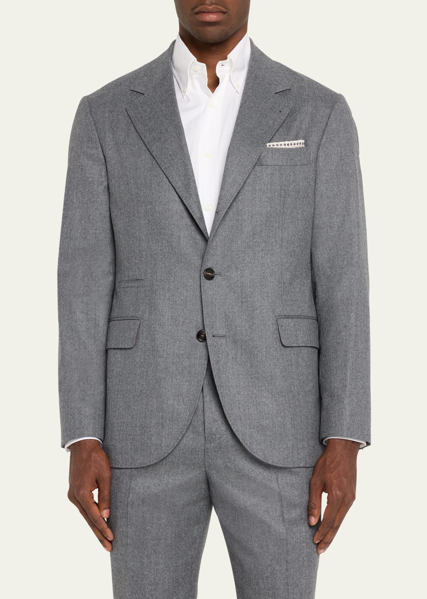Men's Solid Wool Suit - 4
