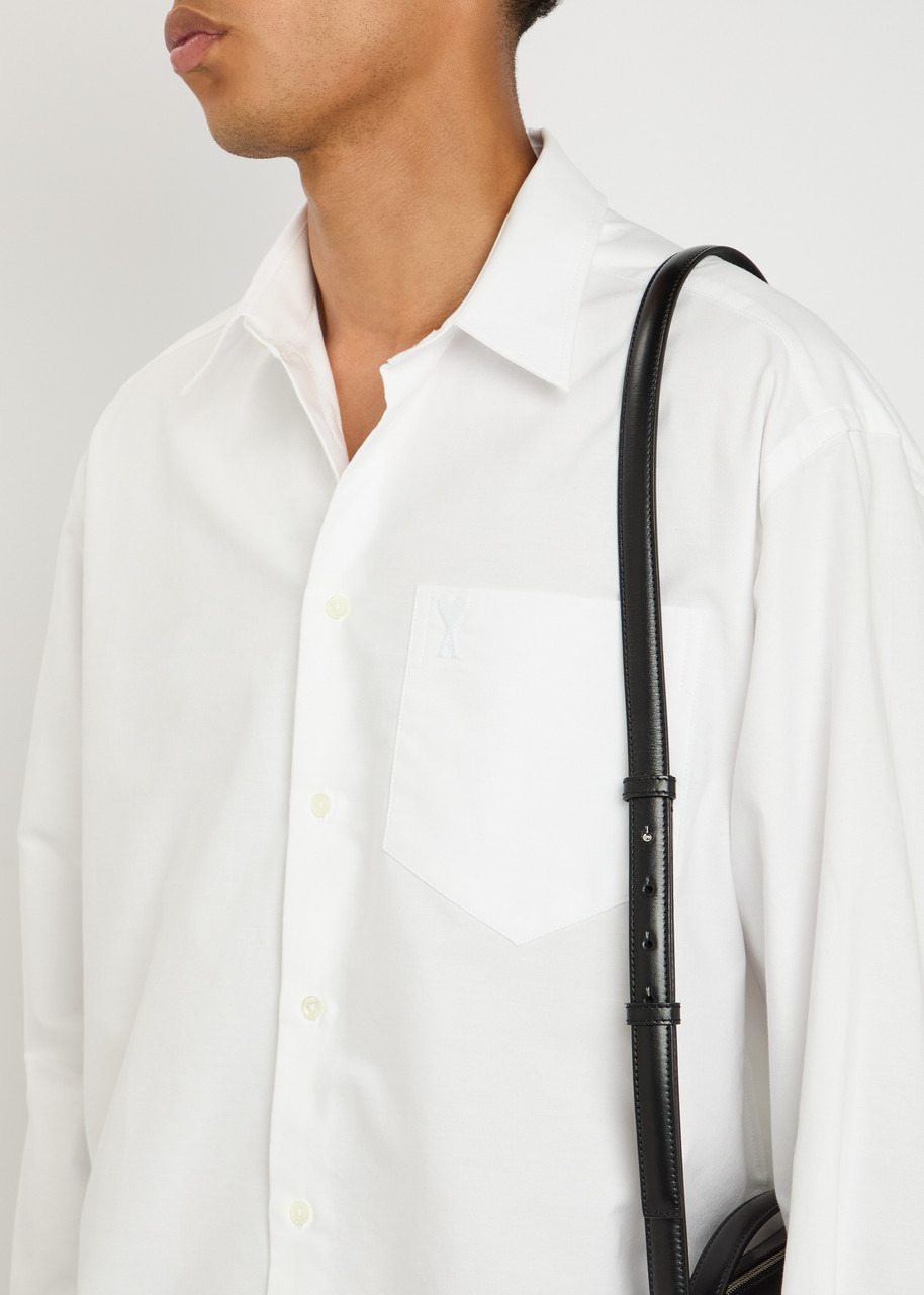 Ami Paris Logo-embossed Cotton-gabardine Shirt - 5