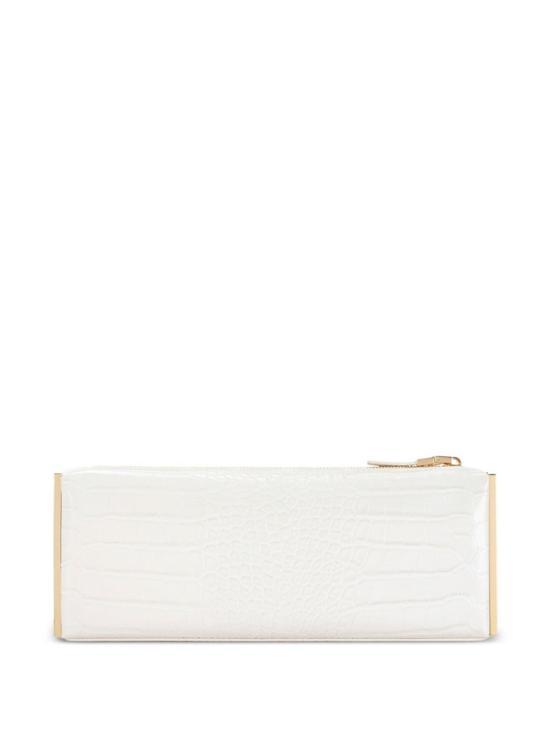 ELISABETTA FRANCHI crocodile-effect zip clutch outlook
