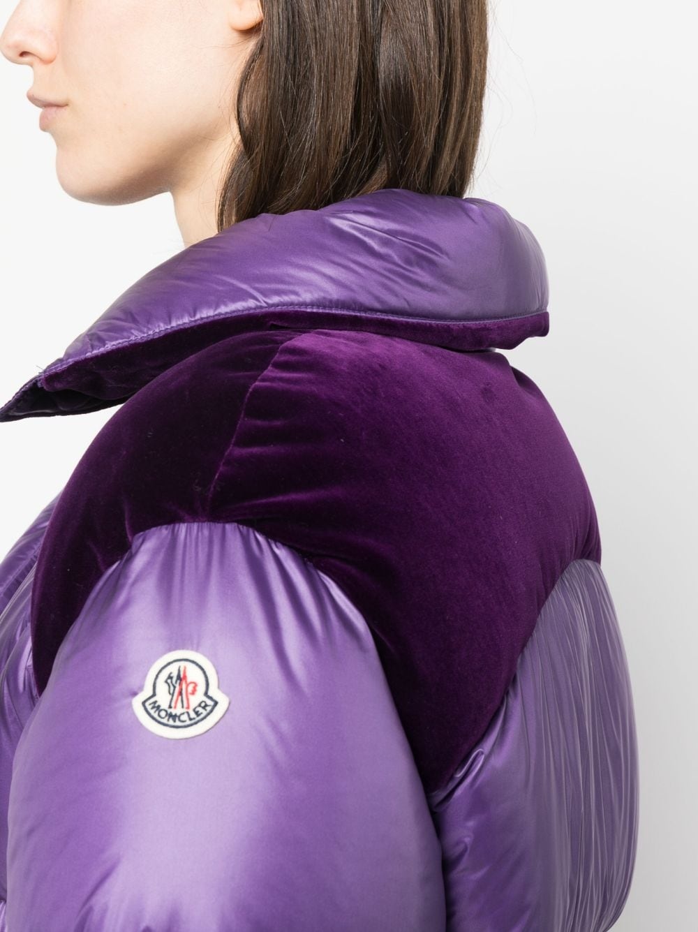 Meandre velvet-panelled padded jacket - 6