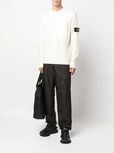 Stone Island Compass-patch crew neck jumper outlook