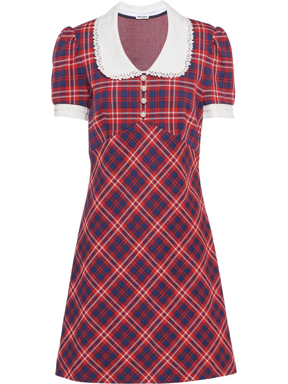 checked A-line dress - 1