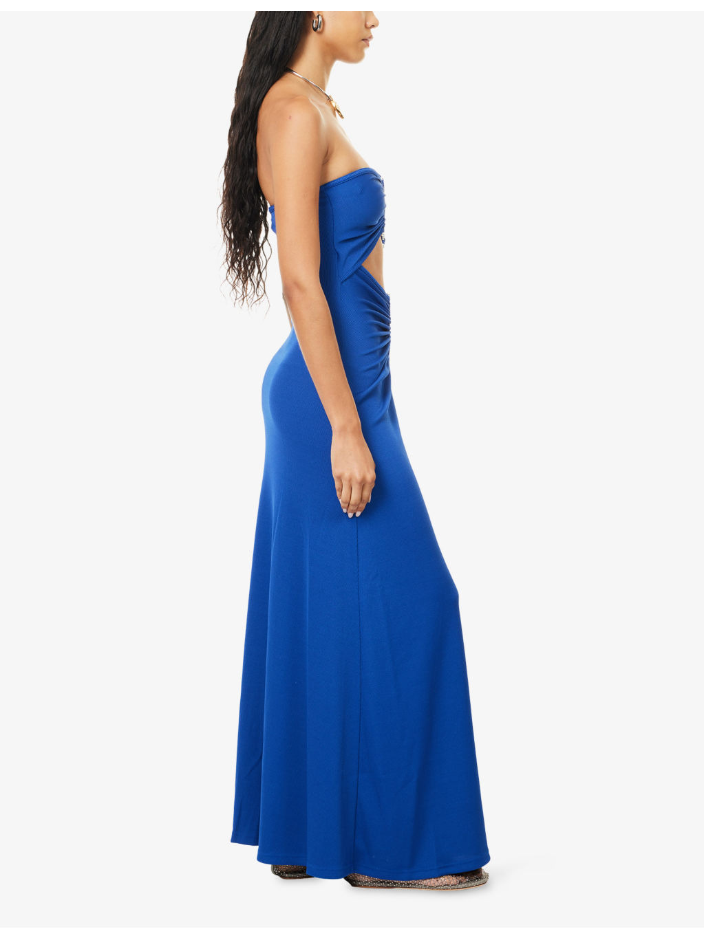 Paisley Disconnect Cutout Strapless Jersey Maxi Dress - 3