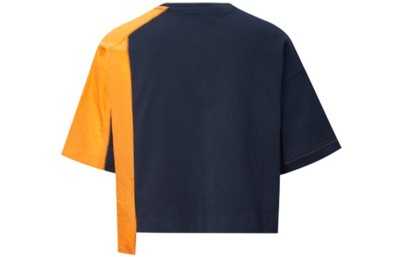 Converse (WMNS) Converse Capsule Series Splicing Contrasting Colors Round Neck Short Sleeve Blue 10020990-467 outlook