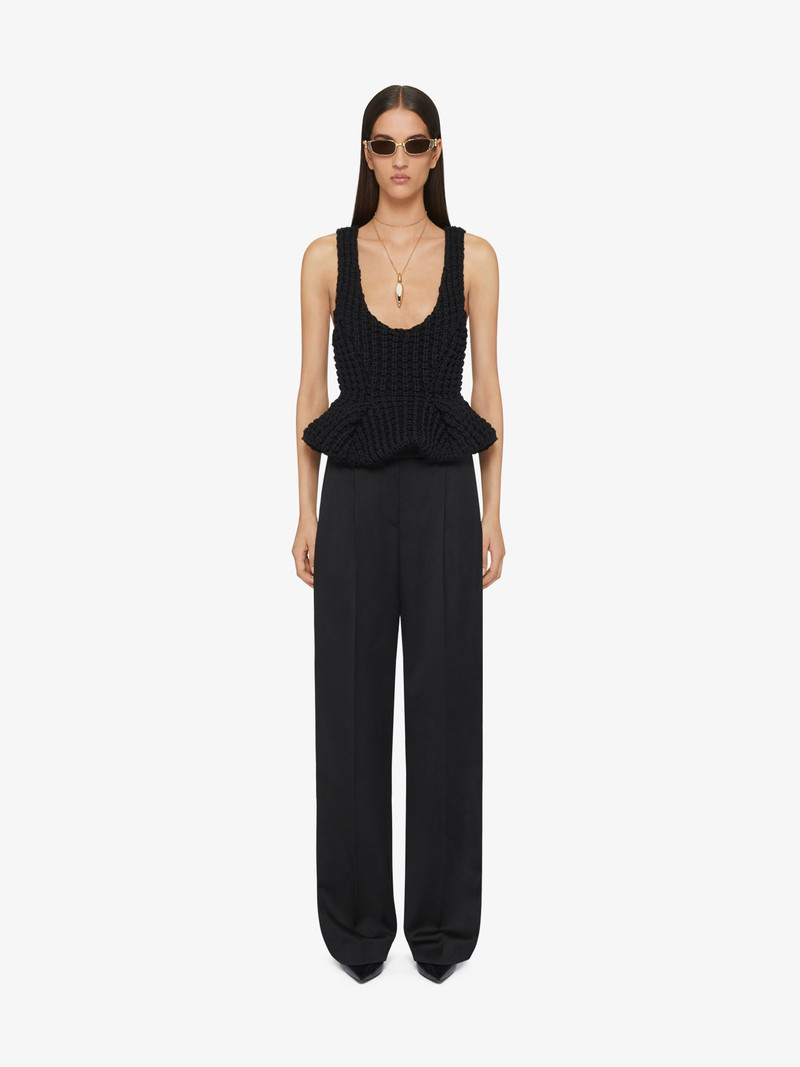 Givenchy SLIM FIT PEPLUM TOP IN WAFFLE WOOL outlook