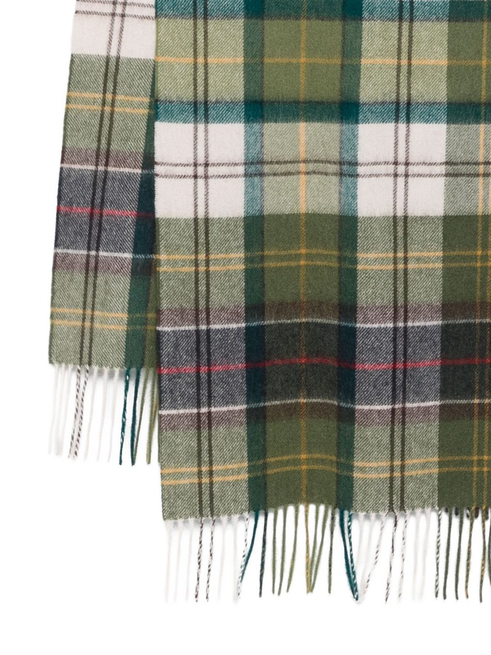 tartan-check fringed scarf - 3