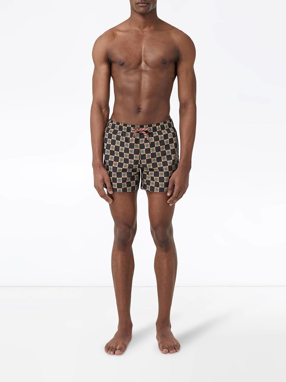 Chequer-print swim shorts - 2