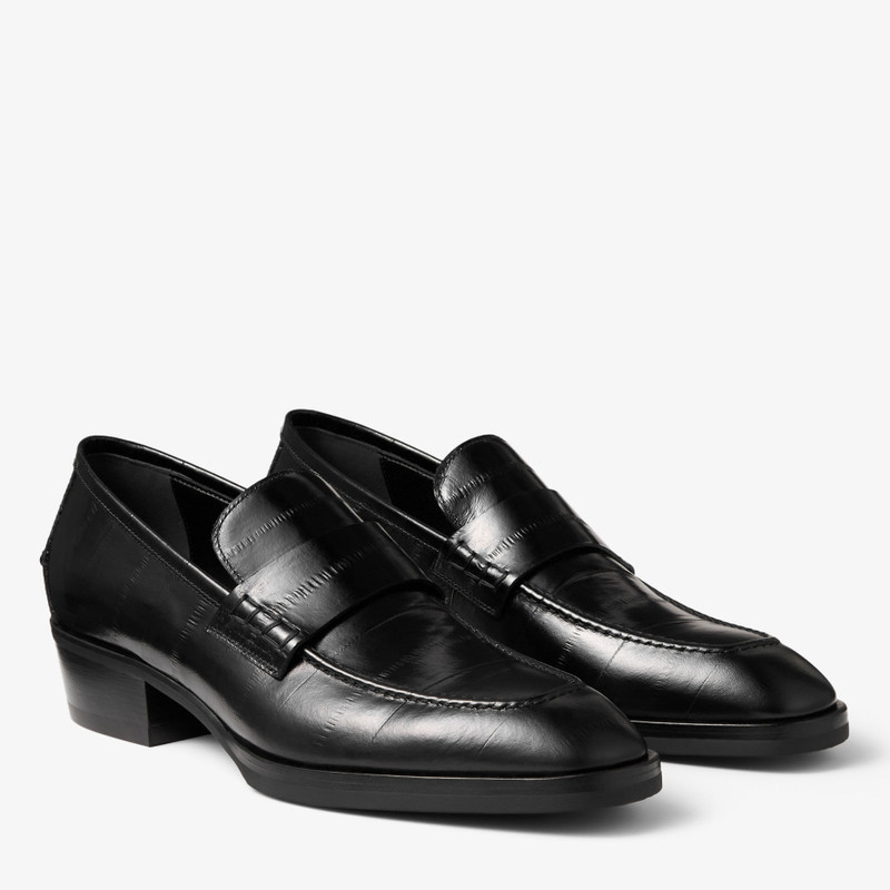 Wilder Loafer M Black Eel-Embossed Leather Loafers 3