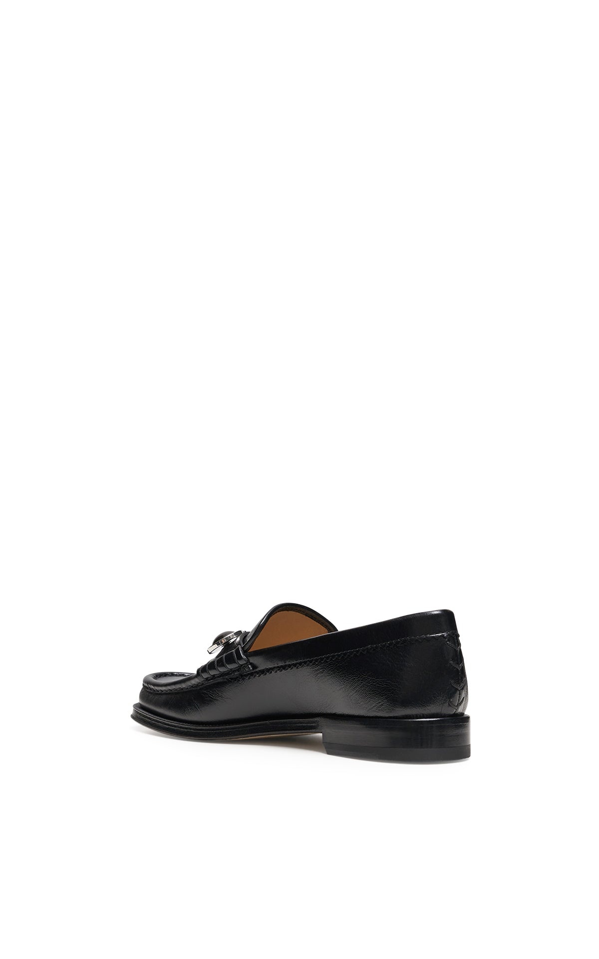 Melchora Stone Loafer in Black Leather - 3