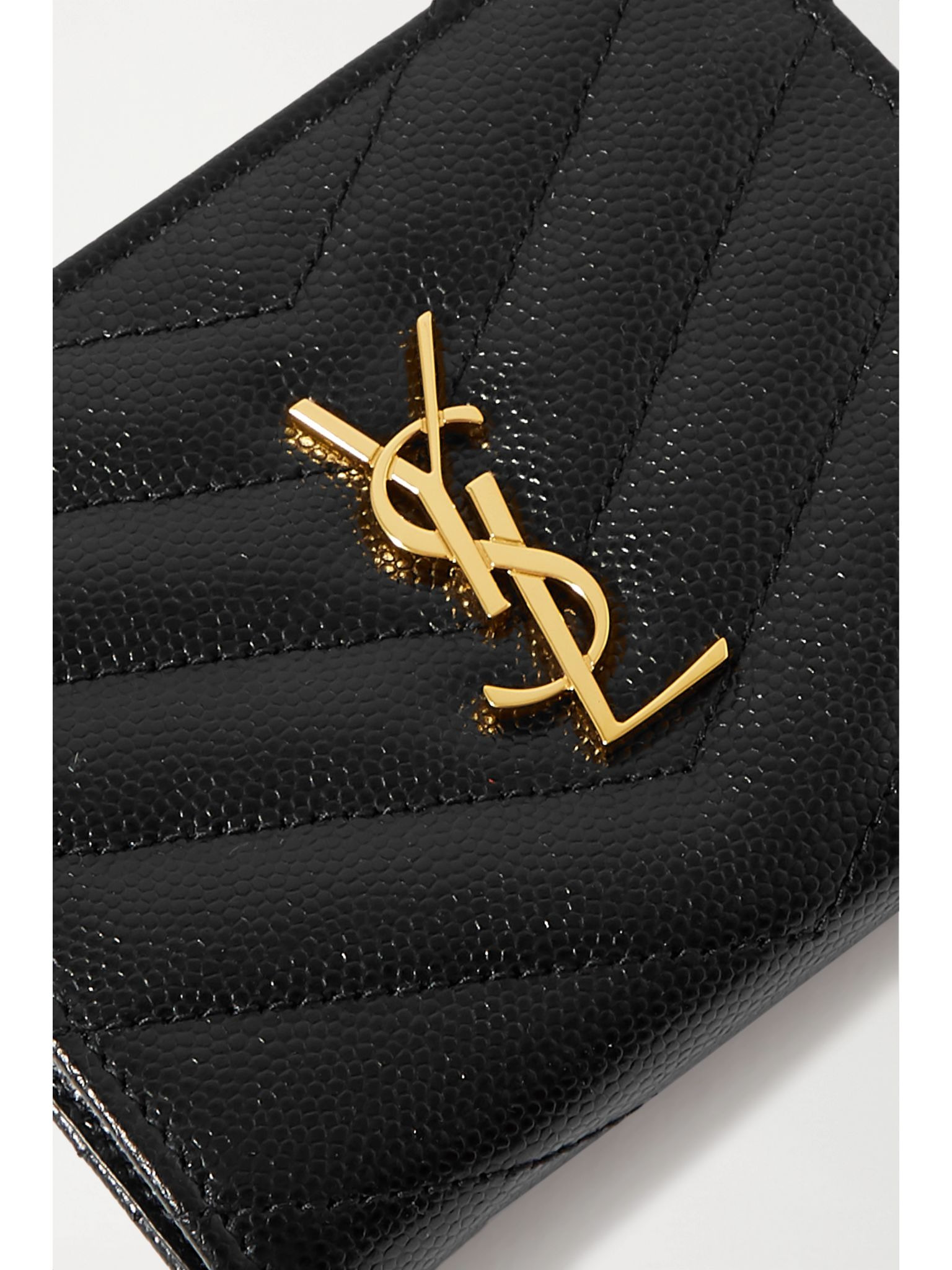 Monogramme quilted textured-leather wallet Black - 4