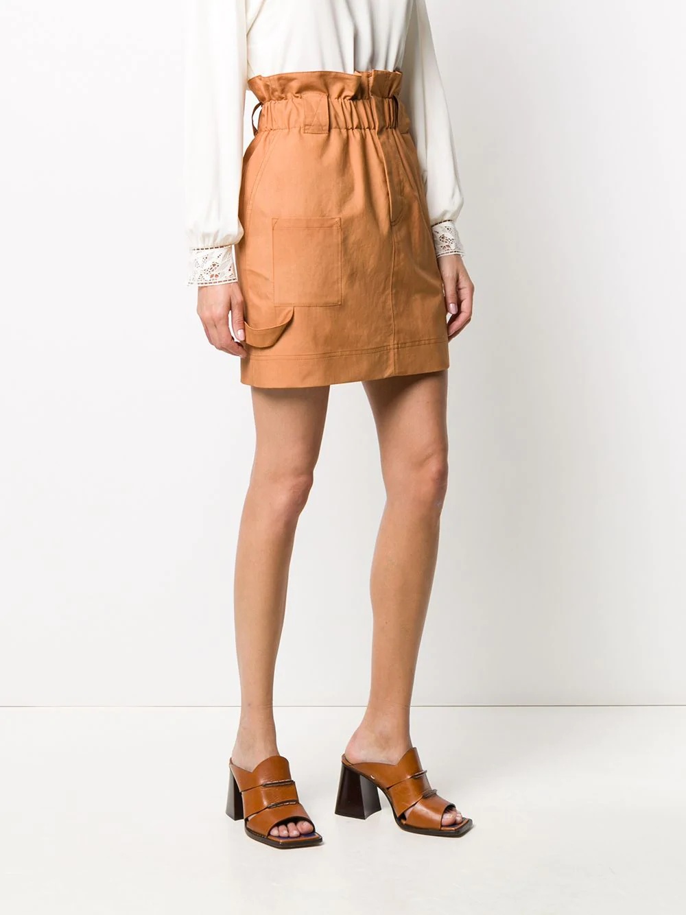 paperbag-waist mini skirt - 3