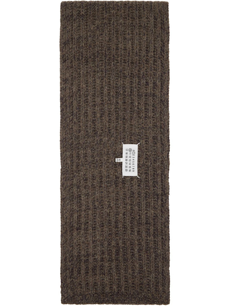 Maison Margiela Brown Rib-Knit Scarf outlook
