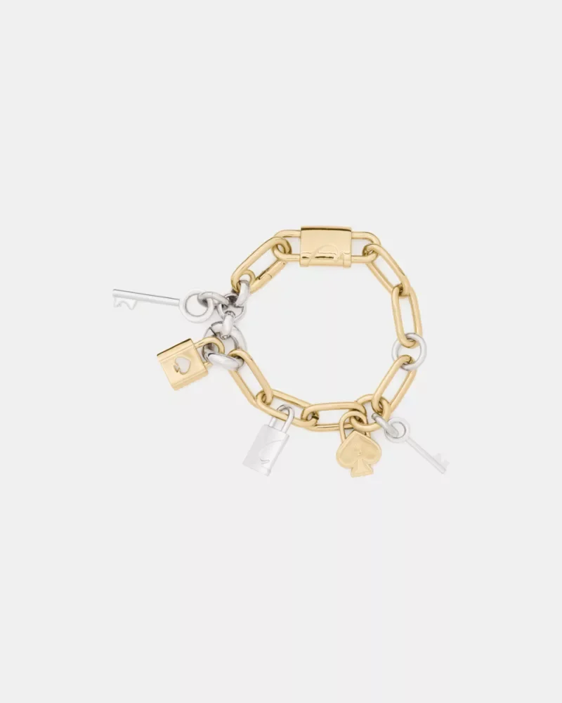 Spade Lock Charm Bracelet - 1