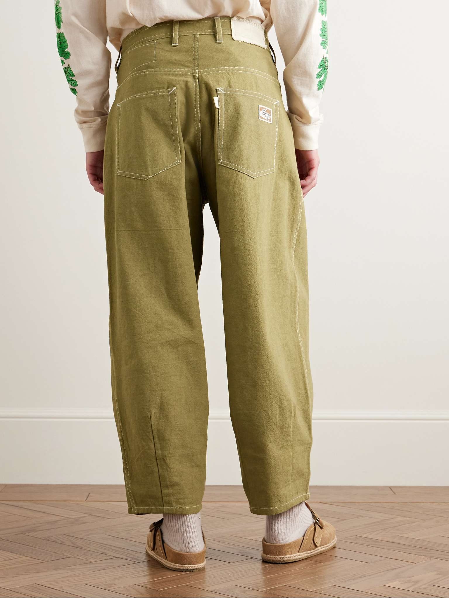 Lush Wide-Leg Pleated Organic Cotton-Canvas Trousers - 4