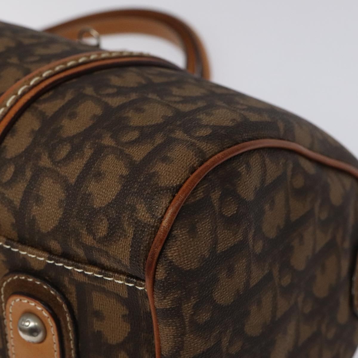 DIOR Romantic Trotter Canvas Hand Bag Brown - 9
