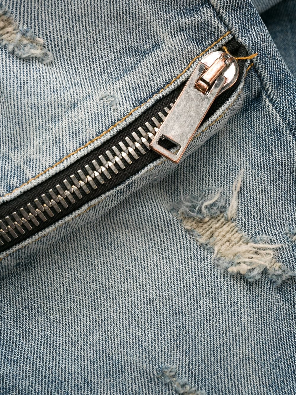 zipper details straight jeans - 6