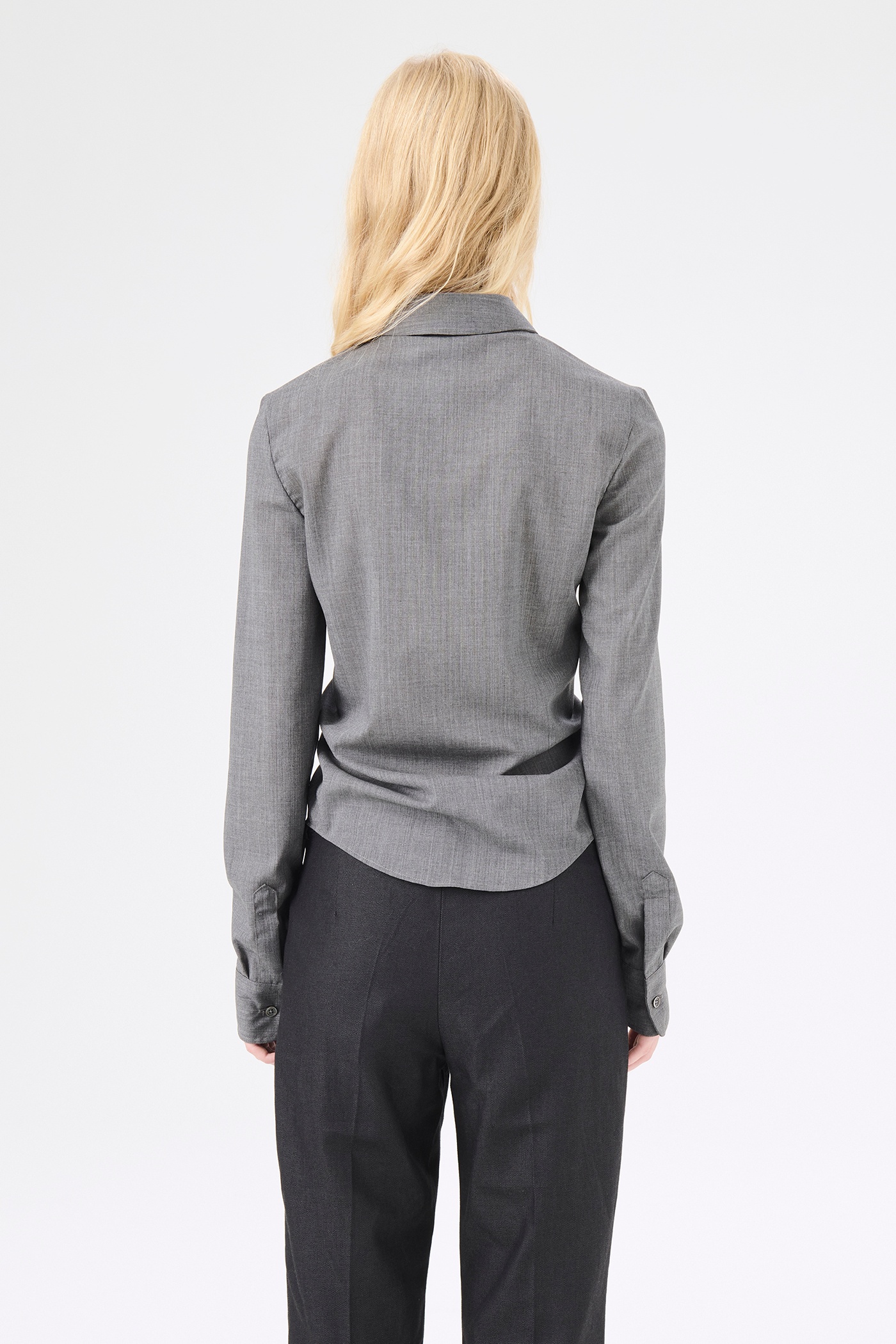 Slim Zip Shirt Ripe Antracite Grainy Wool - 4
