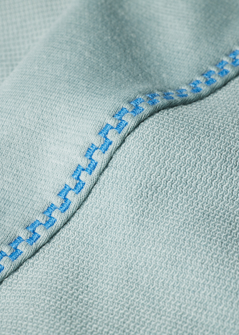 Light Blue Textured Sweatshirt with Contrast Embroidery 6