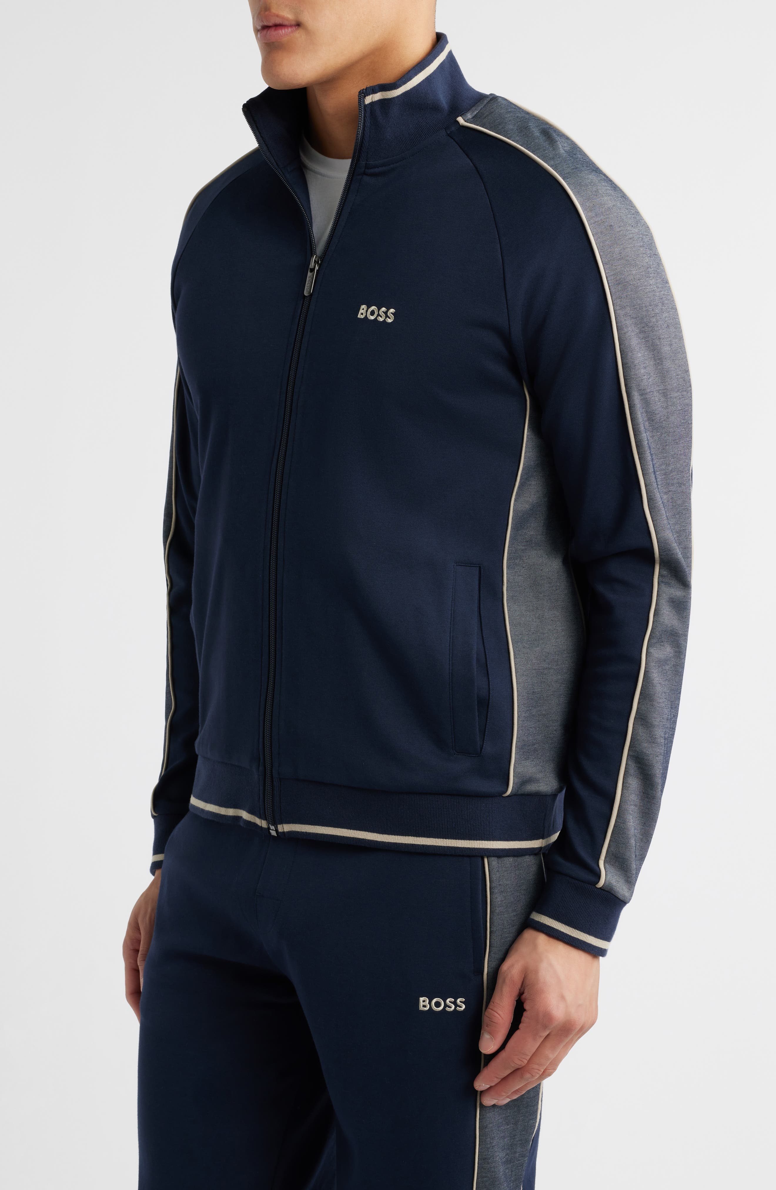 BOSS Tracksuit Jacket in Dark Blue at Nordstrom - 3