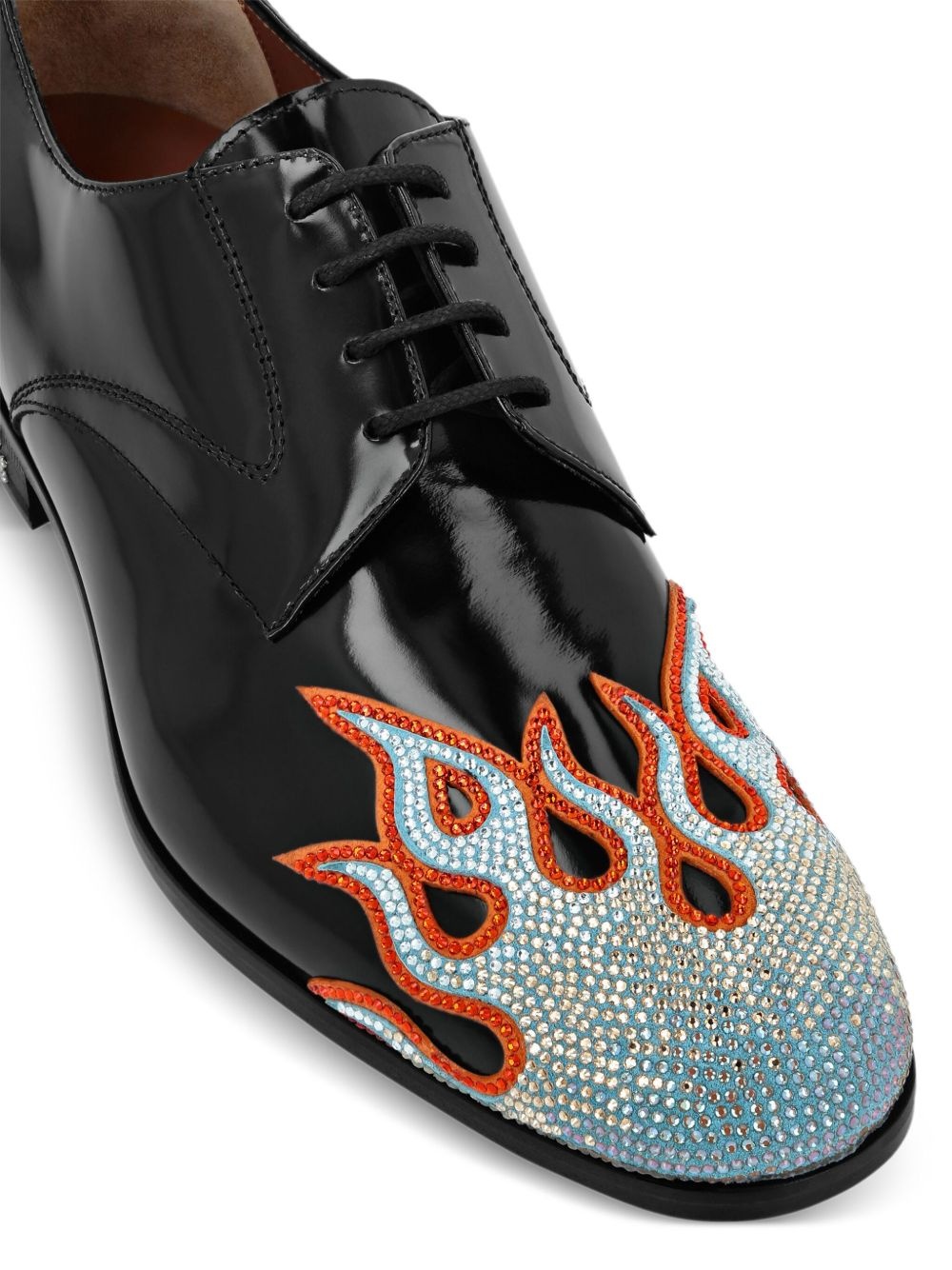flame-embellished lace-up shoes - 3