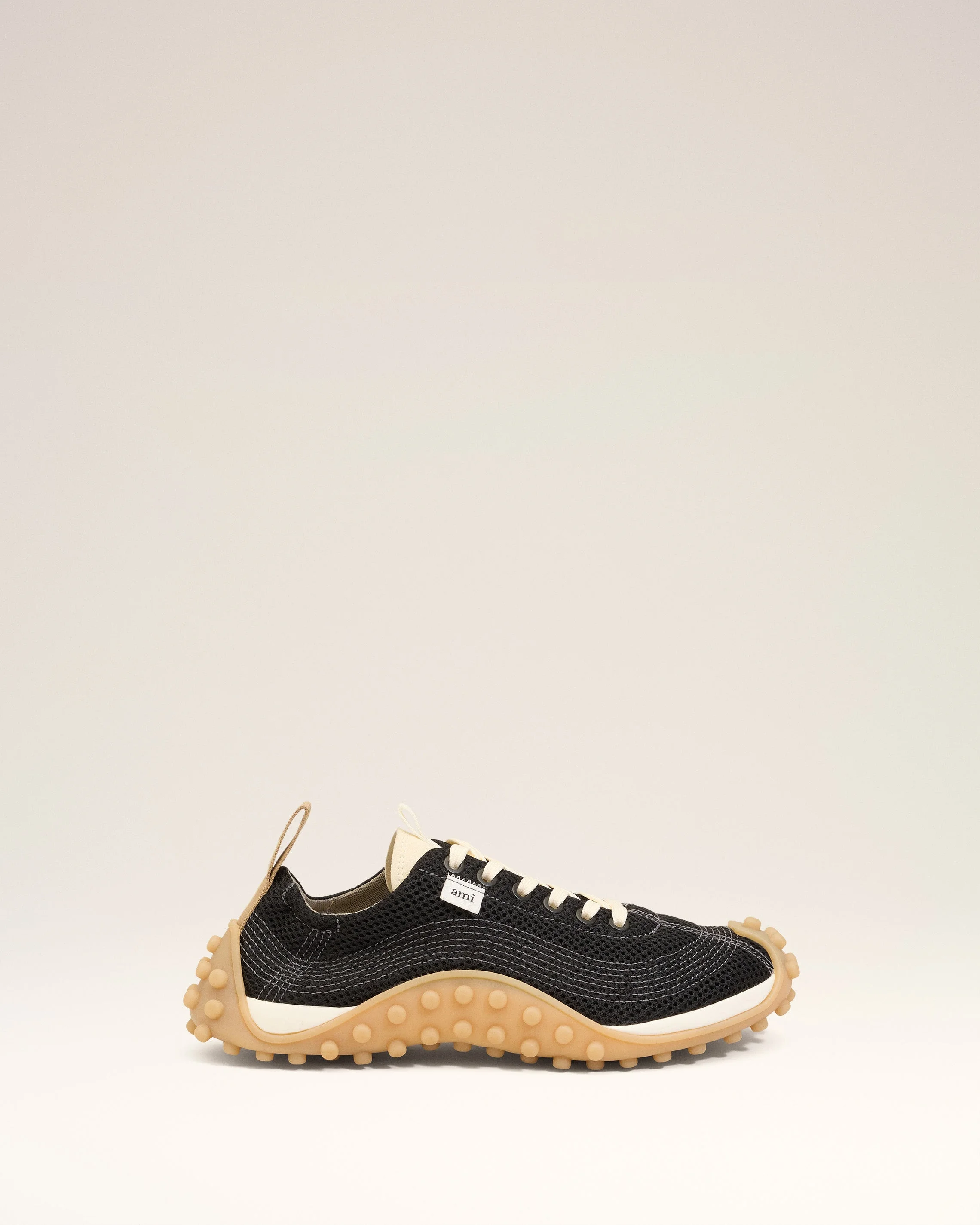 BLACK MESH LOW TOP MIRAGE SNEAKERS - 1