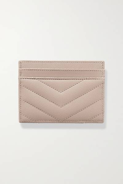 SAINT LAURENT Monogramme quilted textured-leather cardholder outlook