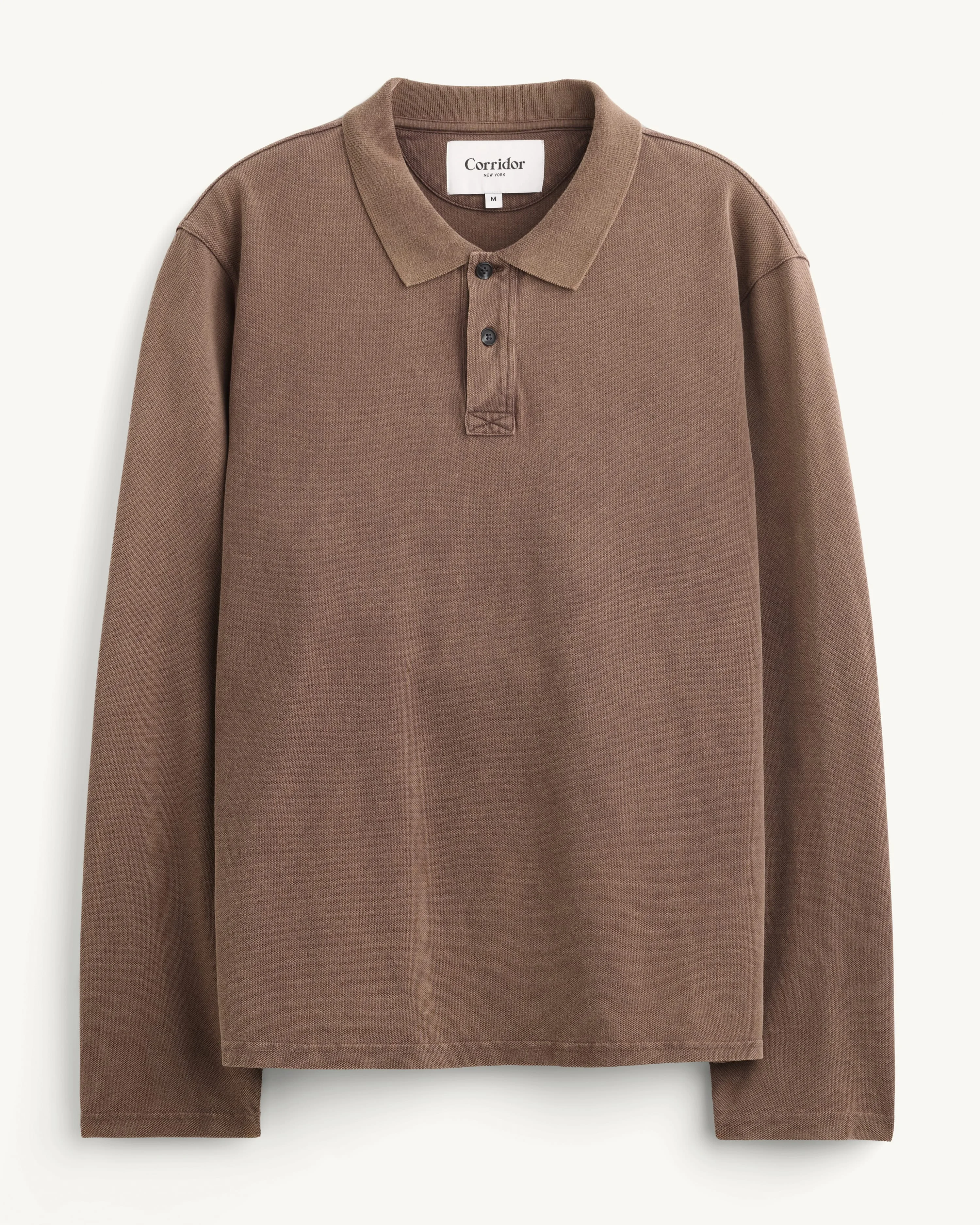 LS PIQUE POLO - BROWN - 1
