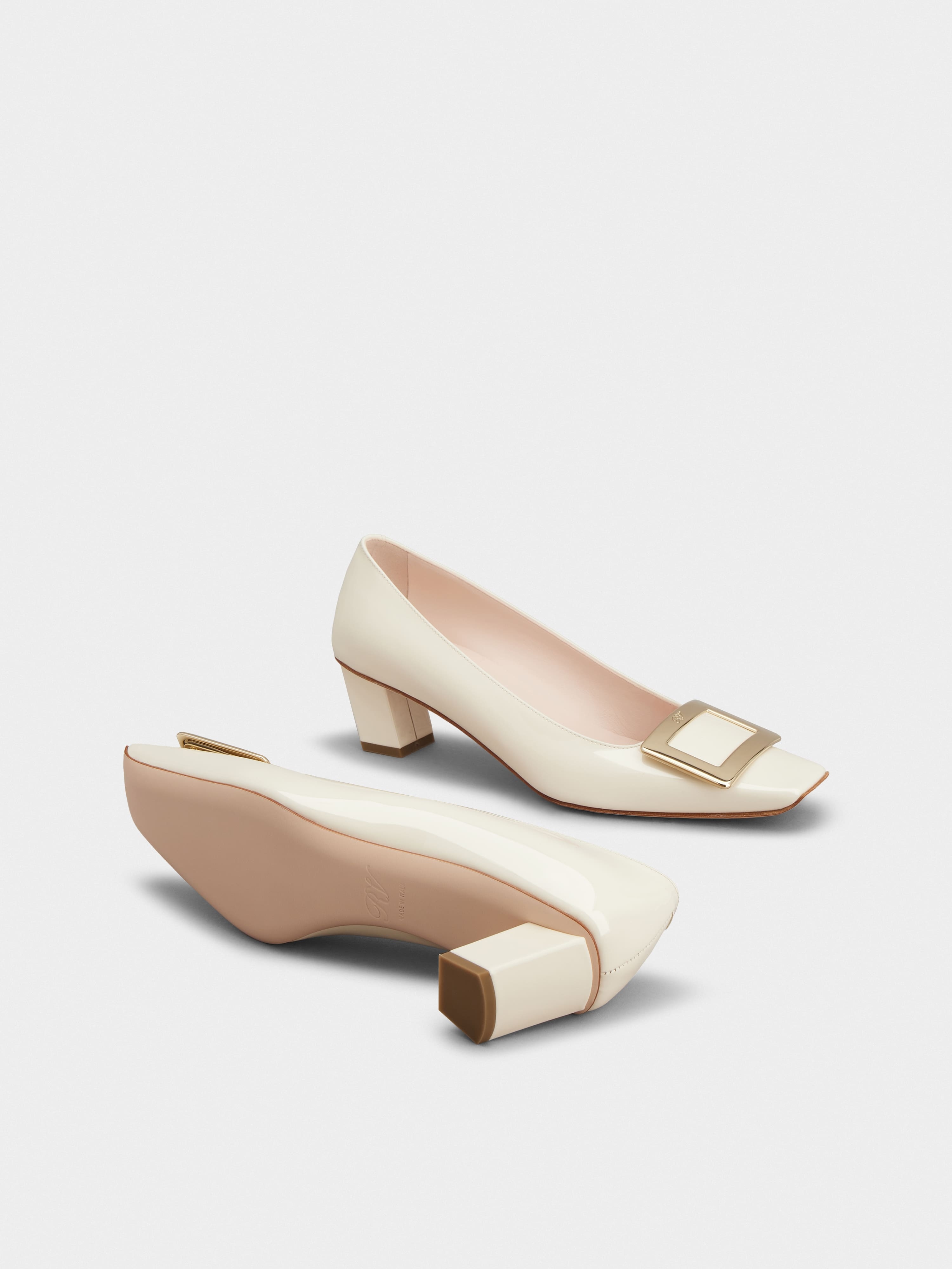 Belle Vivier Metal Buckle Pumps in Patent Leather - 6