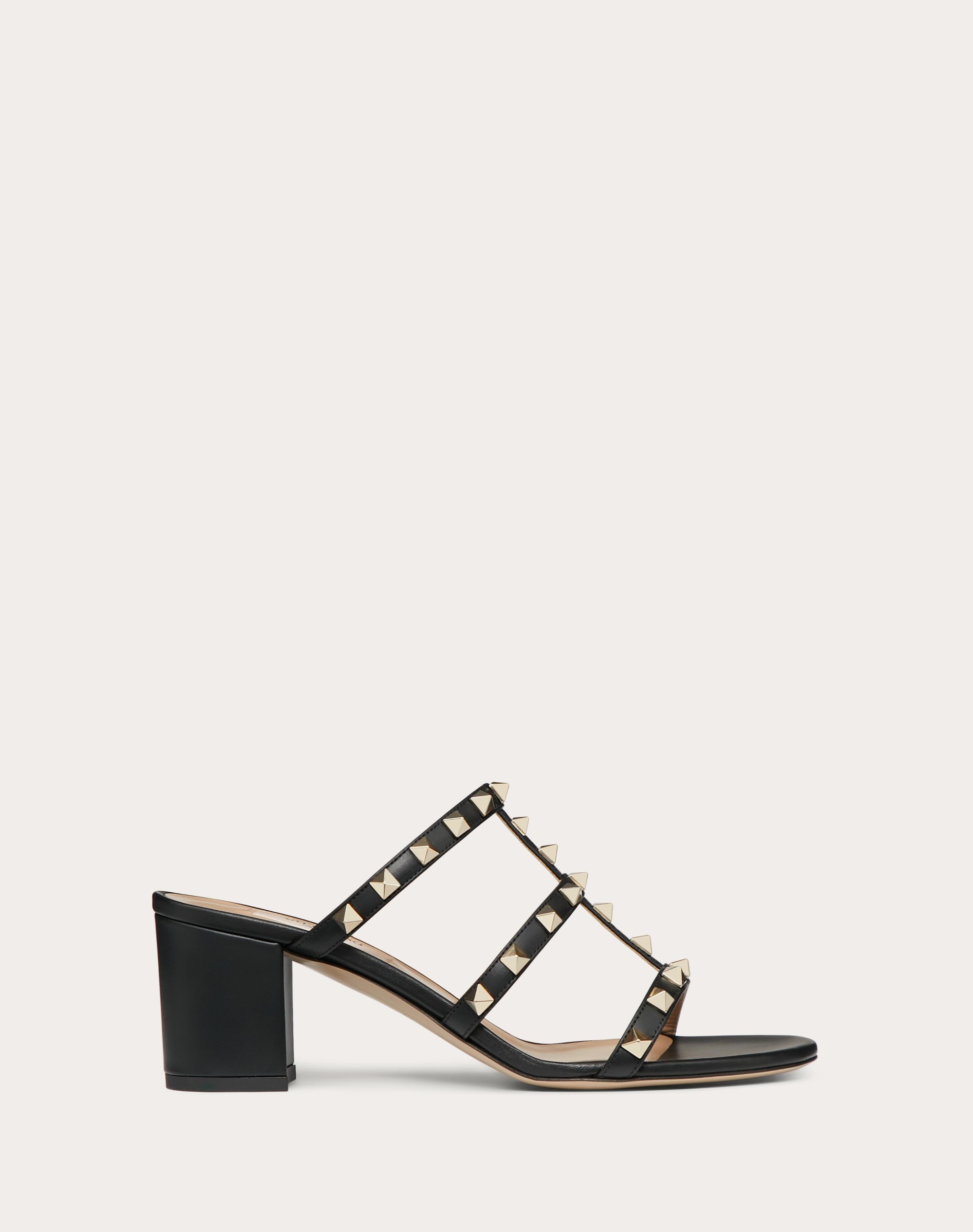 ROCKSTUD CALFSKIN LEATHER SLIDE SANDAL 60 MM - 1