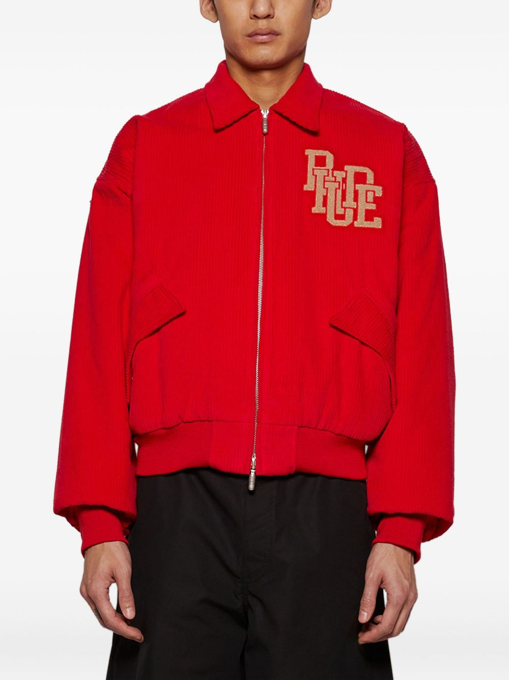 corduroy logo-detail jacket - 3
