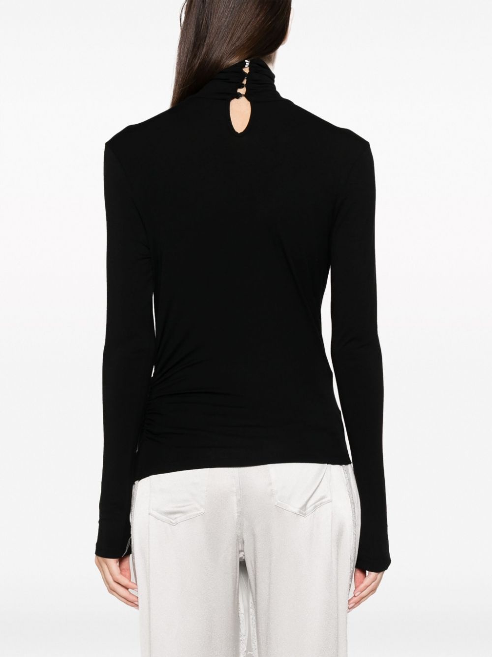 high-neck draped top - 8
