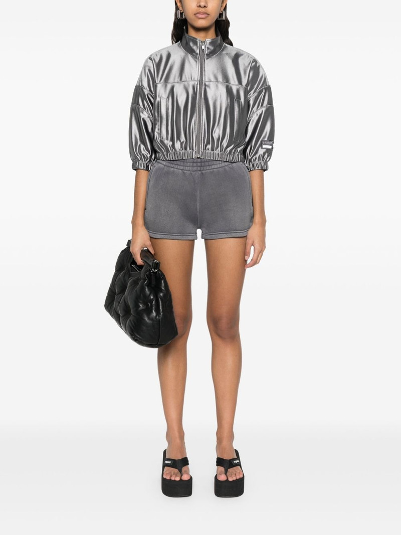 Alexander Wang logo-stamp mini shorts outlook